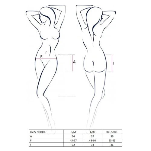 (SALE) Шортики под латекс со шнуровкой LIZZY SHORT black XXL/XXXL - Passion Exclusive