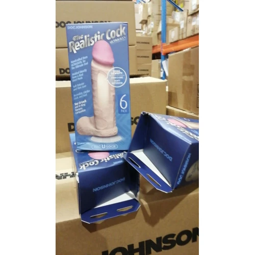 Фаллоимитатор Doc Johnson The Realistic Cock 6 inch White - ULTRASKYN, Vack-U-Lock (мятая упаковка!)