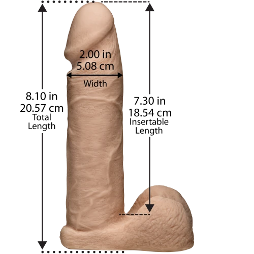 Doc Johnson Vac-U-Lock - 8 Inch ULTRASKYN Cock White - Мягкий фаллоимитатор выполнен как реалистичный член