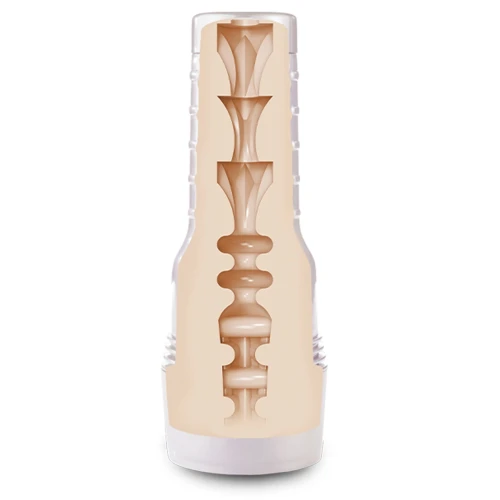 На фото изображен бежево-белый мастурбатор-вагина Алина Лопес Fleshlight Girls: Alina Lopez - Rose для мужчин на белом фоне