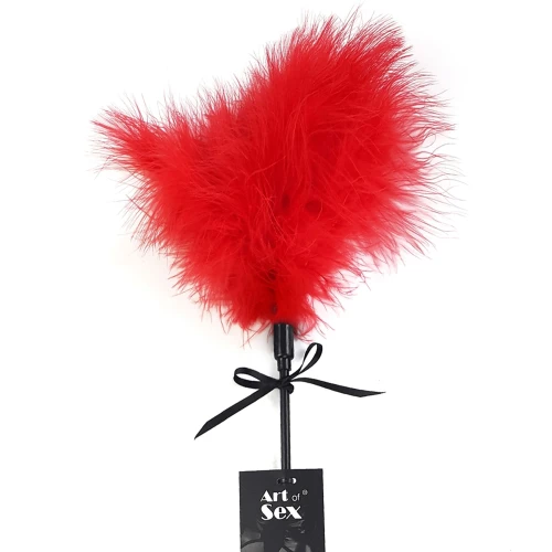 На фото зображена червона піка лоскіт-шльопанка Art of Sex - Puff Peak на білому тлі
