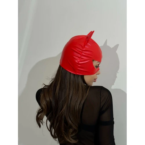 Лакированная маска "Кошка" D&A красная