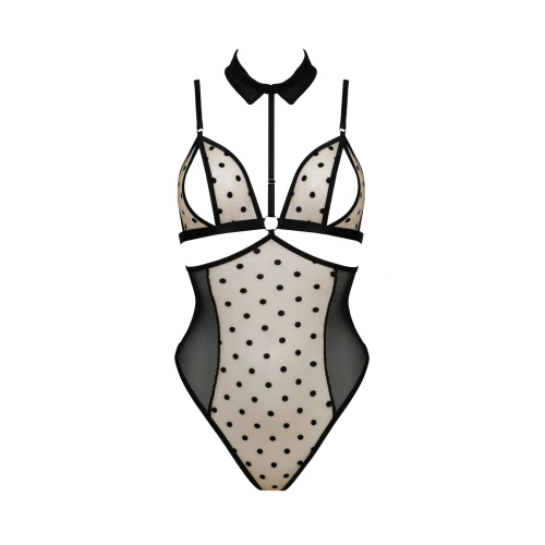 Passion DOMINICA BODY beige S/M - Женский боди (бежевый цвет)