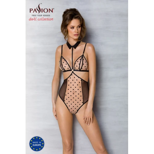 Passion DOMINICA BODY beige S/M - Женский боди (бежевый цвет)