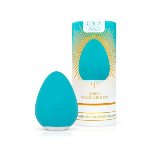 На фото зображено блакитний стимулятор клітора та сосків Cala Azul Carla для жінок на білому тлі.