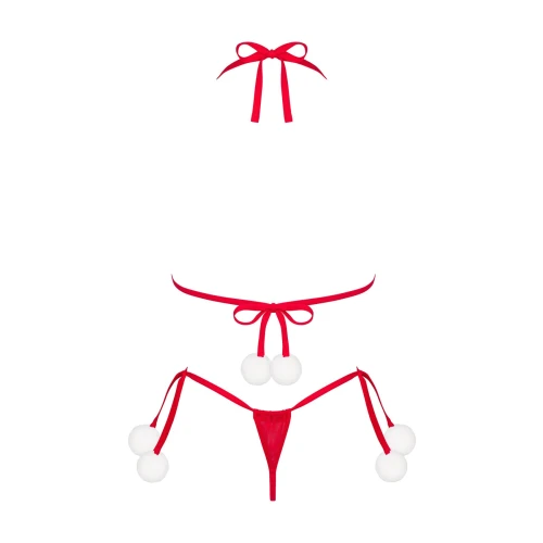 Obsessive Bobble Girl - Красное нижнее белье с бубончиками