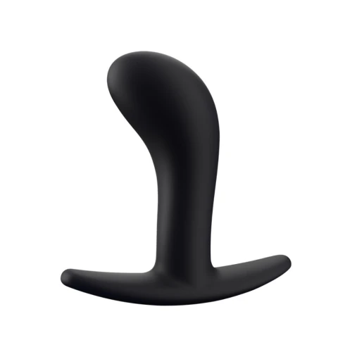 На фото зображено чорну анальну пробку Fun Factory BOOTIE М унісекс на світлому тлі