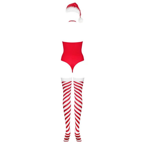 Боди Obsessive Kissmas teddy red S/M