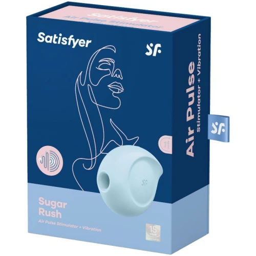 Вакуумный клиторальный стимулятор с вибрацией Satisfyer Sugar Rush Blue (мятая упаковка)