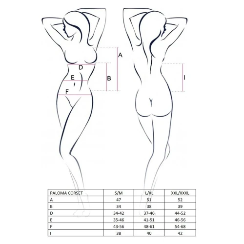 PALOMA CORSET white L/XL- Корсет-сорочка с пажами