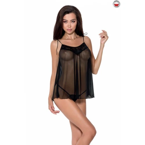MELANIA CHEMISE black S/M - Прозрачная сорочка