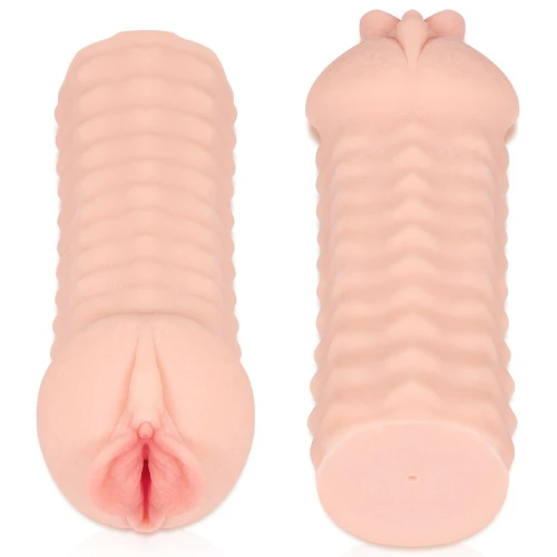 На фото зображено бежевий мастурбатор-вагіна Kokos Elegance 006 для чоловіків на білому тлі.