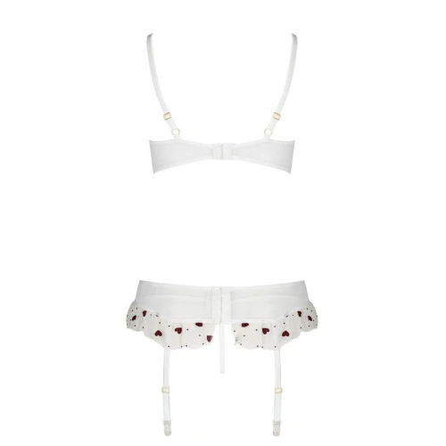 LOVELIA SET white L/XL — Набір нижньої білизни з поясом для панчох