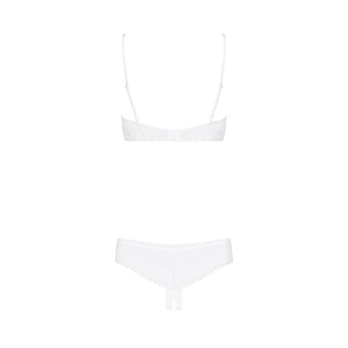 Obsessive Alabastra set L/XL - Комплект нижнего белья с открытой грудью
