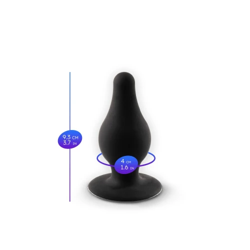 На фото изображена черная анальная пробка SilexD (Model 2 size M) унисекс на светлом фоне