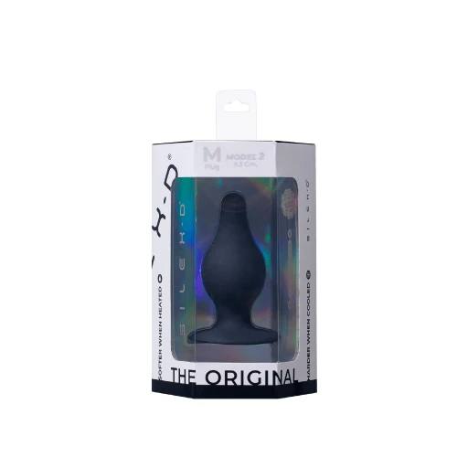 На фото изображена черная анальная пробка SilexD (Model 2 size M) унисекс на светлом фоне