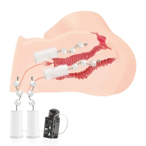 На фото изображен бежевый торс вагина и попа с массажем Kokos 003 Maria ONAHOLE Real Vagina для мужчин на белом фоне