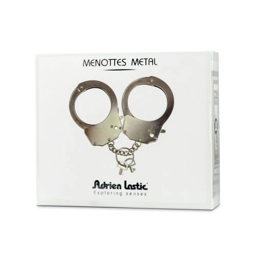Наручники металлические Adrien Lastic Handcuffs Metallic (полицейские) (мятая упаковка)