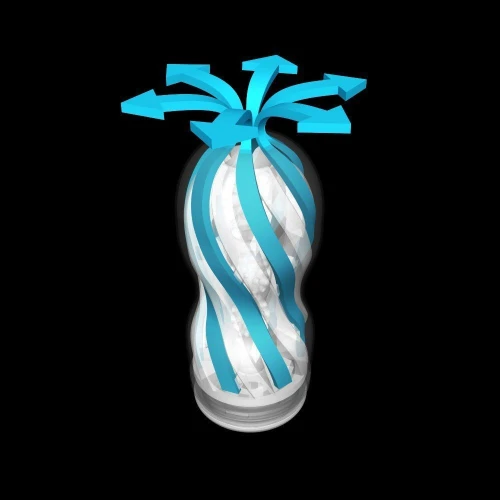 На фото изображен белый мастурбатор с эффектом аэростимуляции Tenga Air-Tech Regular для мужчин на черном фоне