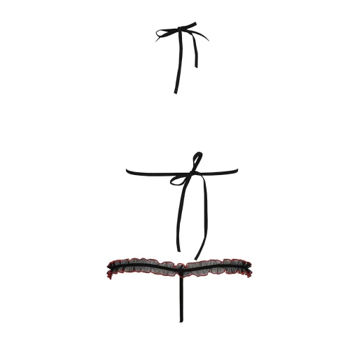 GIANA BIKINI black S/M - Набор эротического белья с бантиками