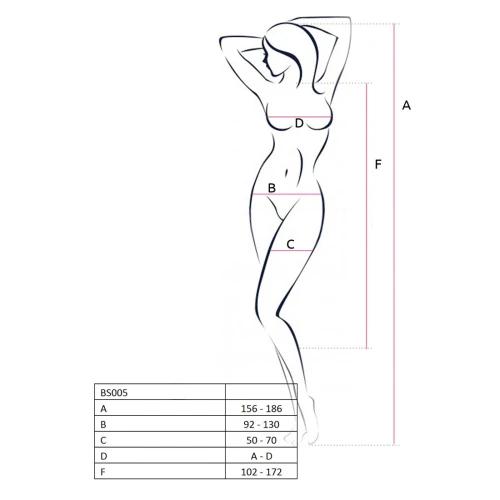 Бодистокинг Passion BS005 black, укороченный комбинезон