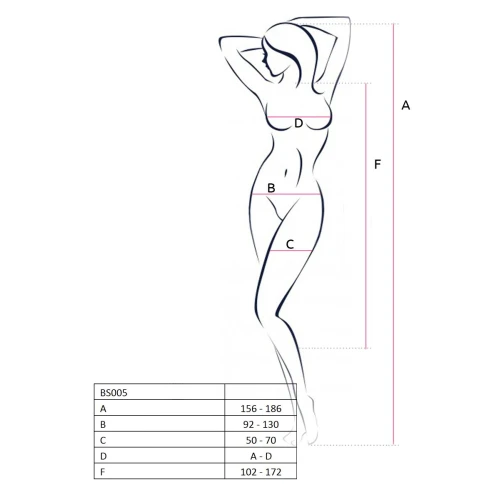 Бодистокинг Passion BS005 black, укороченный комбинезон