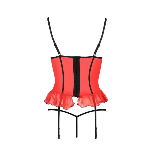 CHERRY CORSET red L/XL - Сексуальный корсет с открытой грудью 