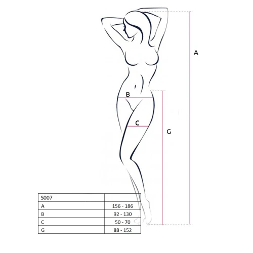 Passion S019 white - Еротичні колготки-бодістокінг