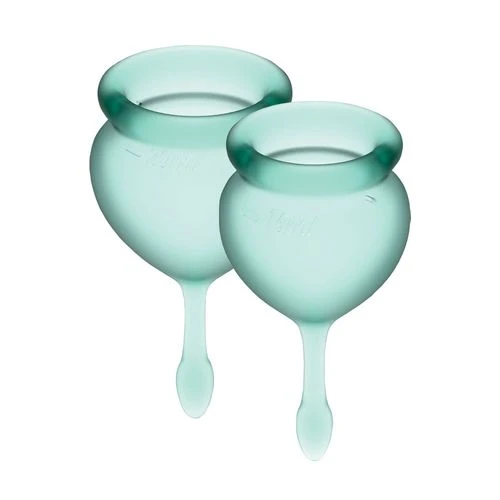 Satisfyer Feel Good (dark green) - Набор менструальных чаш с широким ободком