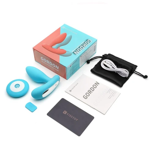 KissToy Gordon Blue — Анальный стимулятор с гибкой кожей и пультом управления