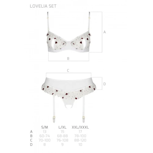 LOVELIA SET white S/M — Набор нижнего белья с с поясом для чулок