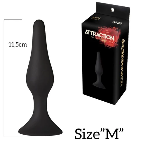 MAI Attraction Toys №33 Black - Анальная пробка на присоске 