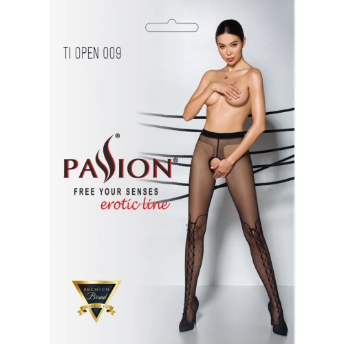 Колготки с открытым доступом Passion TIOPEN 009 black 1/2 (20 den), имитация ботфорт