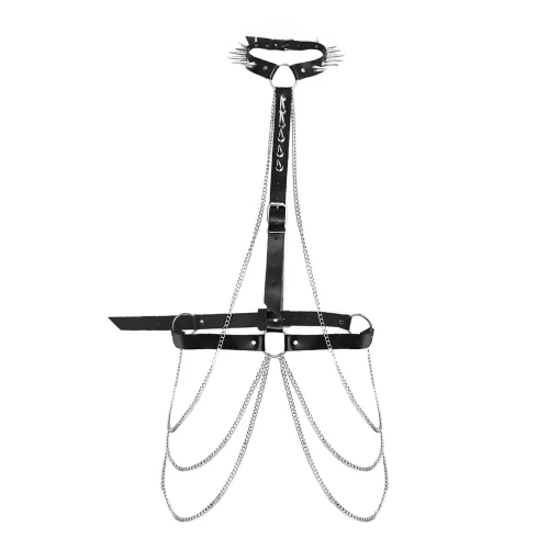 Art of Sex - Keliya - XS-2XL - Чорна жіноча портупея з натуральної шкіри