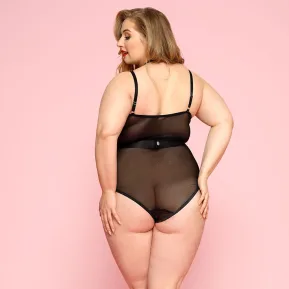 JSY P91128 Plus Size - Чорне сексуальне боді великого розміру