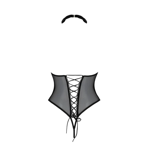 Passion DOMINICA BODY black L/XL - Боді для дівчини