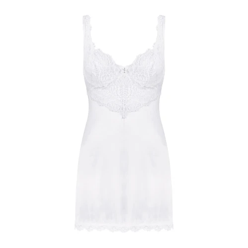 (SALE) Сорочка Obsessive Amor Blanco underwire chemise & thong white S/M