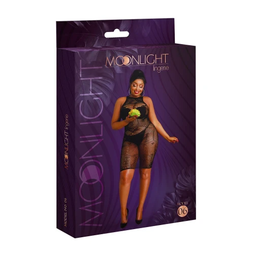 Платье-бодистокинг Moonlight Plus Model 06 XL-XXXL Black (мятая упаковка!!!)