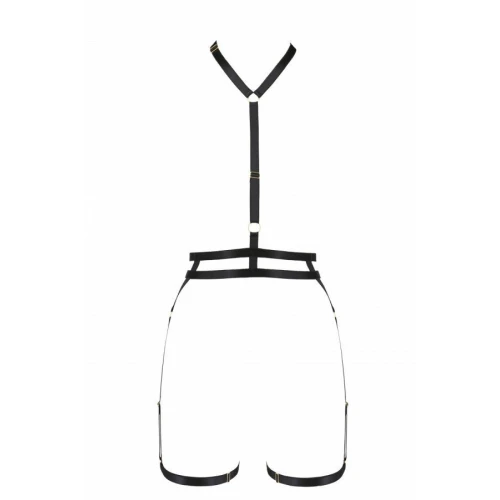 Портупея-стрепы с двойным ремнем DENIRA black XXL/XXXL - Passion Exclusive