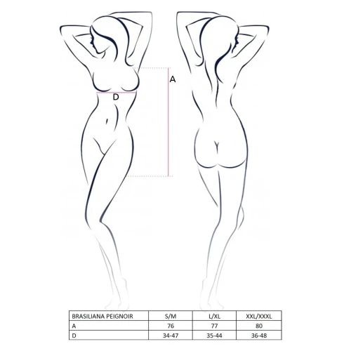 BRASILIANA PEIGNOIR black XXL/XXXL - Прозрачный пеньюар