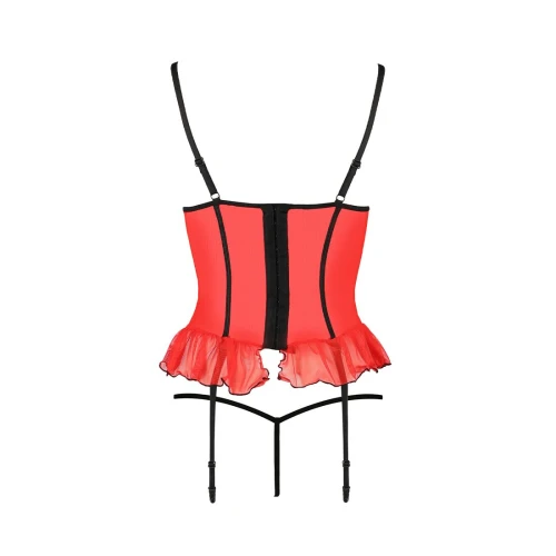 CHERRY CORSET red S/M - Сексуальный корсет с открытой грудью 