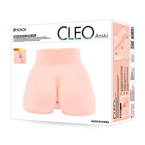 На фото зображено бежевий анальний мастурбатор міні торс Kokos Cleo Anal для чоловіків на світлому фоні.