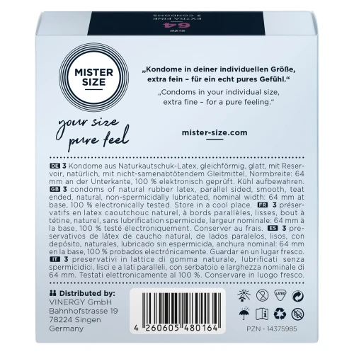 Презервативы Mister Size 64 (3 pcs)
