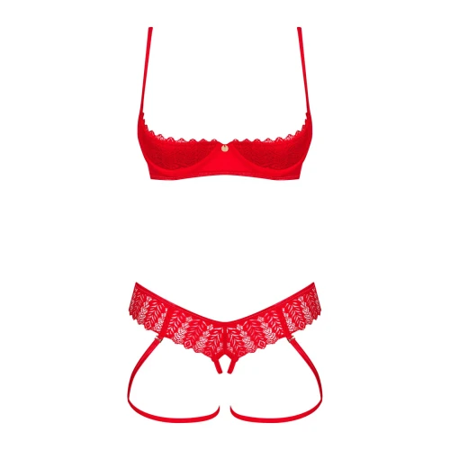 Obsessive Ingridia 2-pcs crotchless set XS/S - Комплект открытого нижнего белья