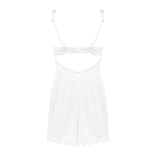 (SALE) Сорочка Obsessive Amor Blanco underwire chemise & thong white S/M