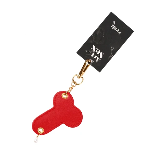 На фото зображено червоний брелок на ключі для ключів Art of Sex Fhallus для ключів унісекс на світлому тлі