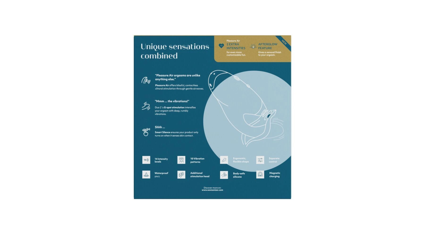 Вакуумный клиторальный стимулятор Womanizer Duo 2 - Petrol (мятая упаковка!!!)