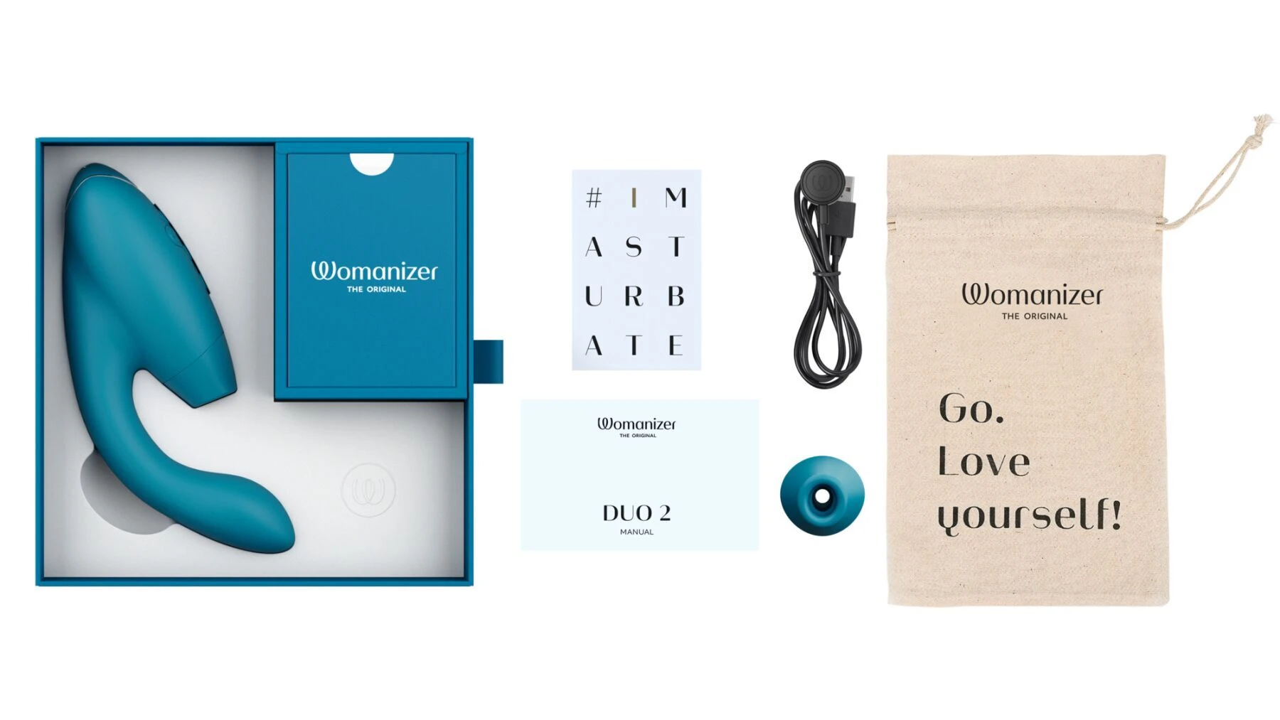 Вакуумный клиторальный стимулятор Womanizer Duo 2 - Petrol (мятая упаковка!!!)