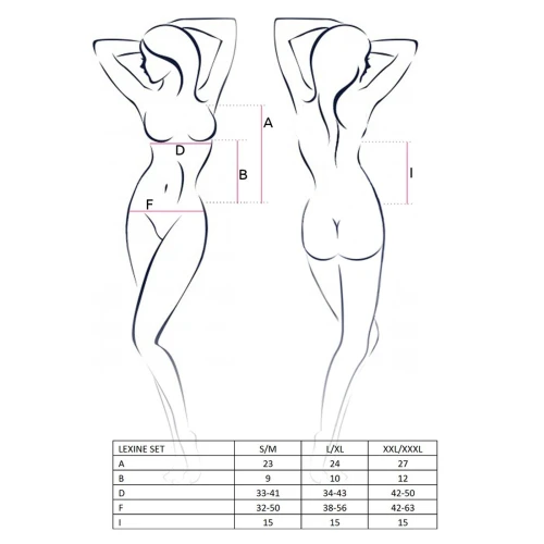 LEXINE SET black S/M - Женственный сет эротического белья