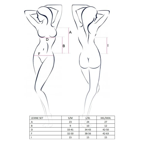 LEXINE SET black S/M - Женственный сет эротического белья